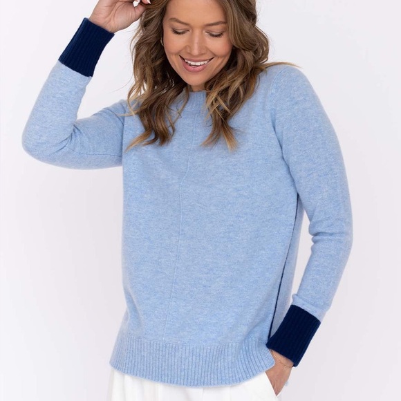 Pura Cashmere • Cashmere Contrast Crew - Picture 11 of 12